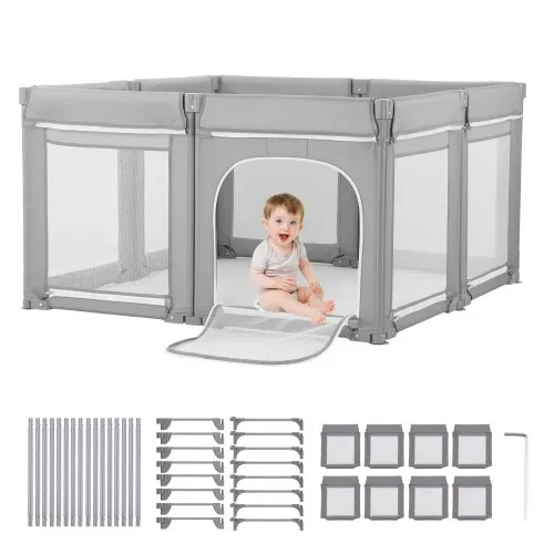 VEVOR Baby-Laufstall, 200 x 178 cm, Laufgitter für Kleinkinder, faltbarer Spielplatz mit Reißverschlusstür & weichem, atmungsaktivem Netz, Sicherheits-Aktivitätszentrum für drinnen und draußen VEVOR Baby-Laufstall, 200 x 178 cm, Laufgitter für Kleinkinder, faltbarer Spielplatz mit Reißverschlusstür & weichem, atmungsaktivem Netz, Sicherheits-Aktivitätszentrum für drinnen und draußen