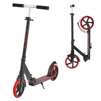 VEVOR Scooter (2 Räder) für Kinder ab 8 Jahren, Cityroller Straßenroller mit höhenverstellbarem Lenker & rutschfestem Deck & leichtem Rahmen, faltbarer Tretroller bis zu 100 kg, Schwarz + Rot VEVOR Scooter (2 Räder) für Kinder ab 8 Jahren, Cityroller Straßenroller mit höhenverstellbarem Lenker & rutschfestem Deck & leichtem Rahmen, faltbarer Tretroller bis zu 100 kg, Schwarz + Rot