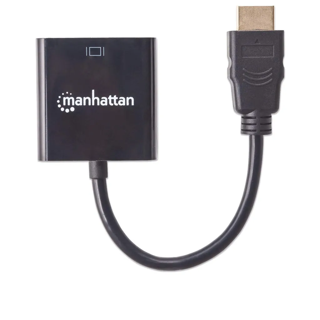 Manhattan HDMI auf VGA-Konverter, HDMI-Stecker auf VGA-Buchse, optionaler USB Micro-B-Stromport, schwarz, Polybag-Verpackung – Bild 4