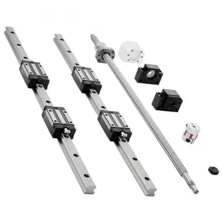VEVOR Linearführungen, HGR20, 2er-Pack 600 mm Linearschienen, 1x Kugelumlaufspindel, 4x. Gleitblöcke, mit BF12/BK12 Endstütze, Kupplung & Muttergehäuse, für DIY-CNC-Fräsmaschinen & Drehmaschinen VEVOR Linearführungen, HGR20, 2er-Pack 600 mm Linearschienen, 1x Kugelumlaufspindel, 4x. Gleitblöcke, mit BF12/BK12 Endstütze, Kupplung & Muttergehäuse, für DIY-CNC-Fräsmaschinen & Drehmaschinen