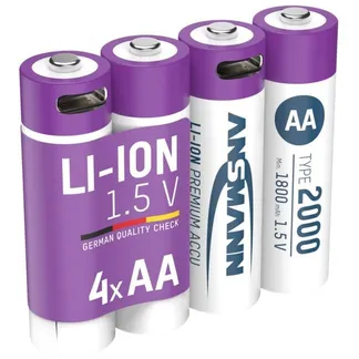 Li-Ion Akku Mignon AA Typ 2.000 (min. 1.800 mAh), 4er-Pack Li-Ion Akku Mignon AA Typ 2.000 (min. 1.800 mAh), 4er-Pack