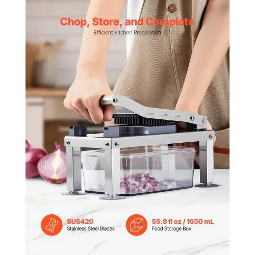 VEVOR Gemüseschneider, Mandolinenschneider, All-in-1-Multischneider mit 9 Klingen, Käsereibe, Zwiebel- & Kartoffelwürfelschneider mit Behälter, Salatspiralschneider, Küchenhelfer & -utensilien VEVOR Gemüseschneider, Mandolinenschneider, All-in-1-Multischneider mit 9 Klingen, Käsereibe, Zwiebel- & Kartoffelwürfelschneider mit Behälter, Salatspiralschneider, Küchenhelfer & -utensilien