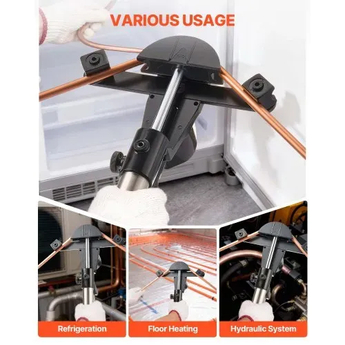 VEVOR Hydraulisches Rohrbiegegerät, 6-22 mm, Vorwärts-/Rückwärtsbiegewerkzeug-Set für HLK-Anlagen, mit 7 Aluminiumlegierungs-Biegebacken, für HLK-Klimaanlagen, Kältetechnik & Autoreparaturen – Bild 5