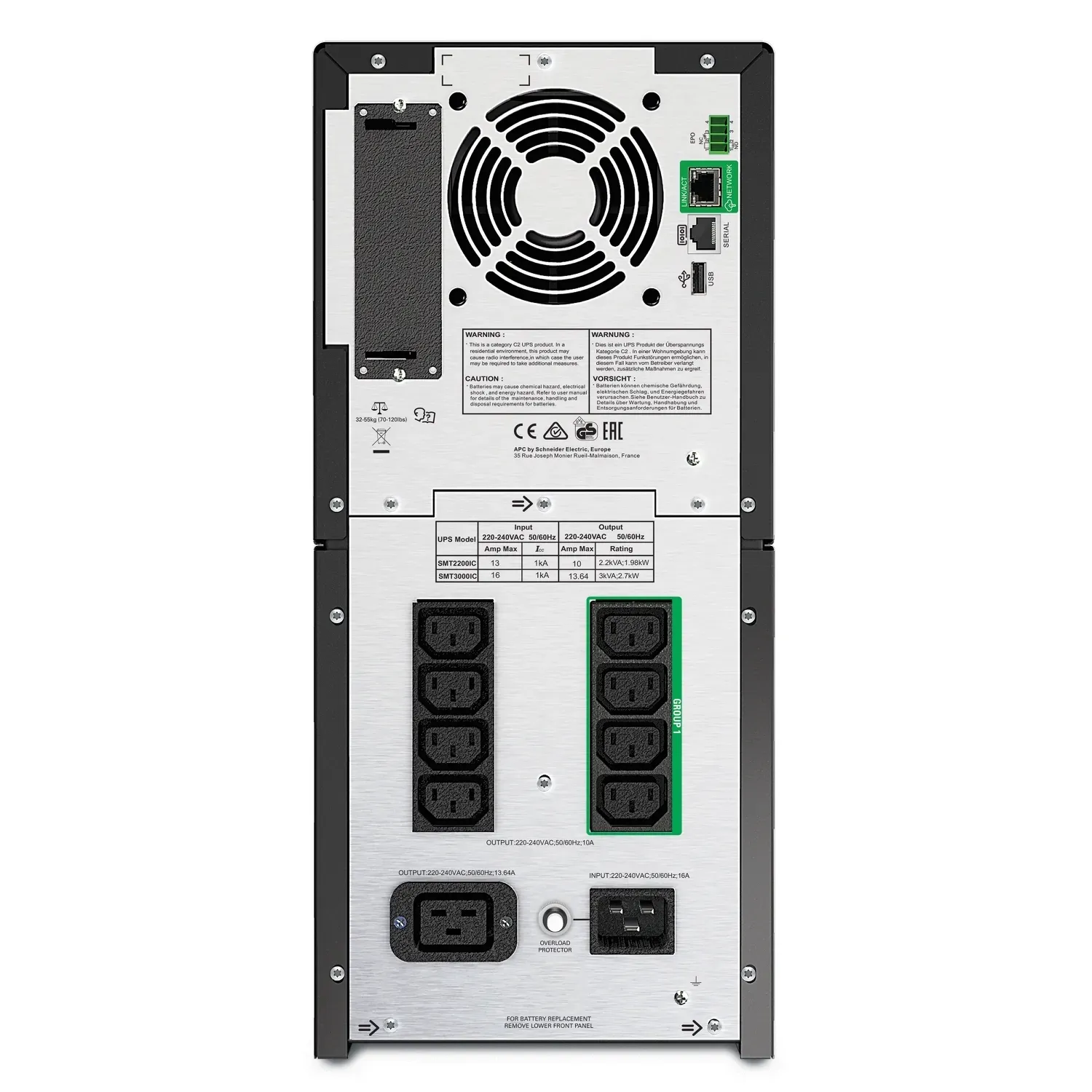 APC Smart-UPS SMT3000IC – 8x C13, 1x C19, USB, SmartConnect, 3000VA – Bild 2