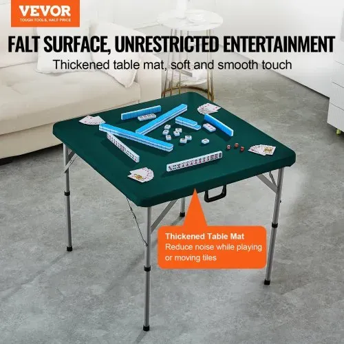 VEVOR Mahjong-Tisch, Klappbarer Kartentisch für 4 Spieler mit Verschleißfester Grüner Tischplatte, Tragbarer, Zweifach Quadratischer Dominotisch mit Tragegriff 86 x 86 x 74 cm Domino-Tisch VEVOR Mahjong-Tisch, Klappbarer Kartentisch für 4 Spieler mit Verschleißfester Grüner Tischplatte, Tragbarer, Zweifach Quadratischer Dominotisch mit Tragegriff 86 x 86 x 74 cm Domino-Tisch