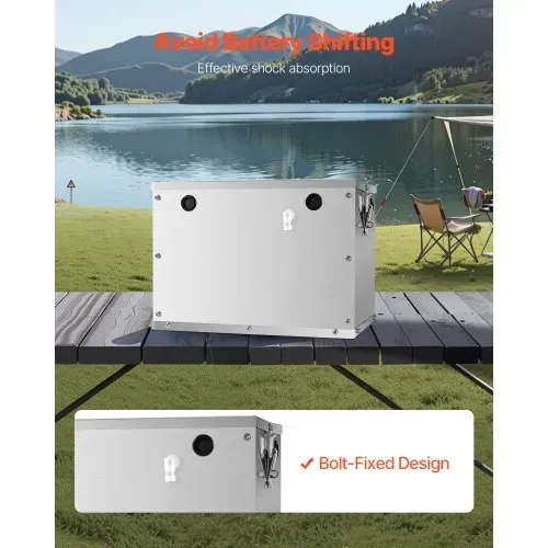 VEVOR Batteriekasten, Gruppe 24/31, Batteriebox für Schiffsbatterien mit Griffen & Kabellöchern mit Gummitülle, Gehäuse aus Aluminiumlegierung, geeignet für Offroad-Rennwagen & LKWs – Bild 4
