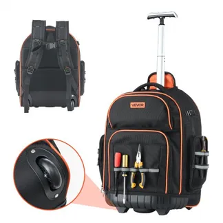 VEVOR Werkzeugrucksack mit Rollen, 50 kg Tragkraft, 45 Taschen, Werkzeugtasche, verstellbarer Teleskopgriff und stabile Basis, Arbeitsrucksack-Organizer für Bau und Mechanik, 440x250x480 mm VEVOR Werkzeugrucksack mit Rollen, 50 kg Tragkraft, 45 Taschen, Werkzeugtasche, verstellbarer Teleskopgriff und stabile Basis, Arbeitsrucksack-Organizer für Bau und Mechanik, 440x250x480 mm