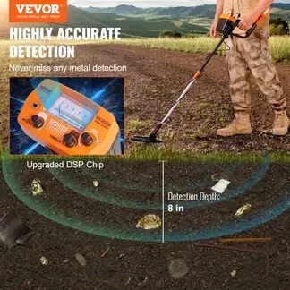VEVOR Metalldetektor Kit für Erwachsene Multifunktionaler Profi-Detektor mit 2 Modi Metallsuchgerät wasserdichte 20,3cm Spule für Größere Tiefe, mit Schaufel und Tragetasche VEVOR Metalldetektor Kit für Erwachsene Multifunktionaler Profi-Detektor mit 2 Modi Metallsuchgerät wasserdichte 20,3cm Spule für Größere Tiefe, mit Schaufel und Tragetasche