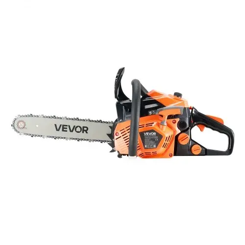 VEVOR 40cc Benzin-Kettensäge, 355 mm Benzin-Kettensäge, 1,8 PS starke Säge mit rutschfestem Griff, zwei Kraftstofftanks, Not-Aus-Funktion, max. 12000U/min, zum Holzfällen, Baumbeschneiden & Roden – Bild 9