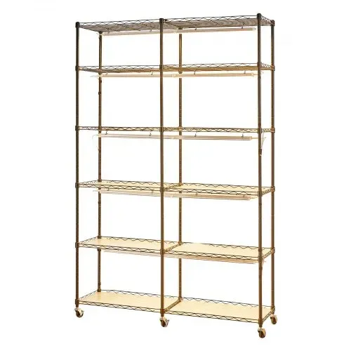 VEVOR Pflanzenregal mit Wachstumslicht, 6-stufiger doppelreihiger Pflanzenständer für Zimmerpflanzen mit Rädern & Timer, 200-W-Vollspektrum-Lichter, Blumenregal für Samenanzucht, 120x35x180cm – Bild 10