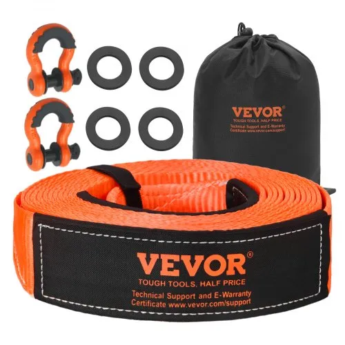 VEVOR Abschleppgurt-Bergeset, 16329 kg, Abschleppseil mit Aufbewahrungstasche & 19 mm D-Ring-Schäkel, Notfall-Hochleistungsgurt für SUVs, Pickups, LKWs, Boote, Geländefahrzeuge, 76,2 mm x 9,1 m VEVOR Abschleppgurt-Bergeset, 16329 kg, Abschleppseil mit Aufbewahrungstasche & 19 mm D-Ring-Schäkel, Notfall-Hochleistungsgurt für SUVs, Pickups, LKWs, Boote, Geländefahrzeuge, 76,2 mm x 9,1 m