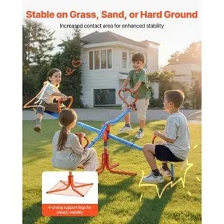 VEVOR Kinderwippe, 45,4 kg Tragkraft pro Sitz, Gartenwippe mit 4-zackigen Stützbeinen, Karussellwippe, 360 Grad drehbar, für Kinder ab 3 Jahren, 4 Sitze Schaukelwippe, 190x190x66 cm VEVOR Kinderwippe, 45,4 kg Tragkraft pro Sitz, Gartenwippe mit 4-zackigen Stützbeinen, Karussellwippe, 360 Grad drehbar, für Kinder ab 3 Jahren, 4 Sitze Schaukelwippe, 190x190x66 cm