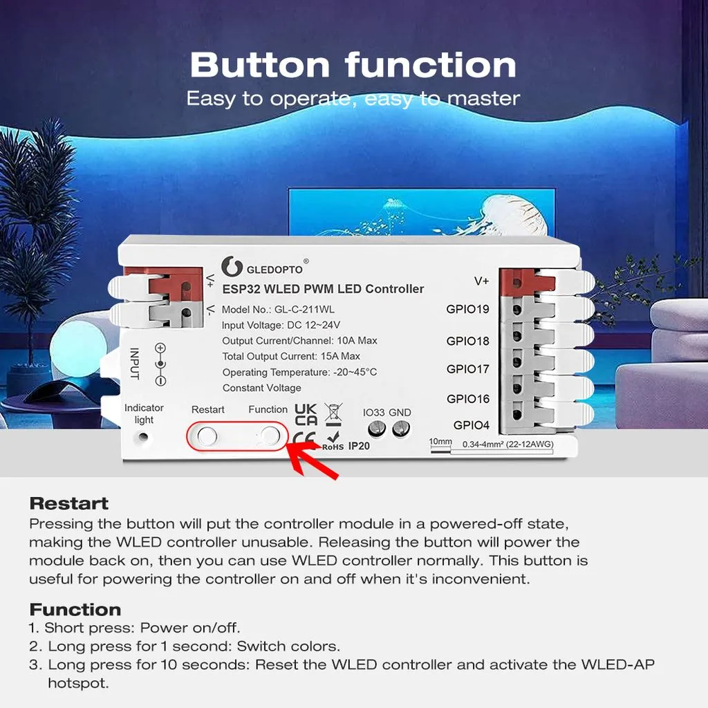 Synergy 21 LED Serie EOS 55 WLED Controller ESP32 PWM 5in1 12/24V – Bild 10