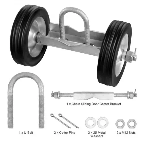 VEVOR Schiebetor-Set 32–50 mm, Rolltor-Hardware-Set, universelle Schiebetorrollen, Hochleistungs-Schiebetor-Führungsrolle für Schiebetore und Rolltüren, max. Tragkraft 272 kg, schwarz – Bild 8