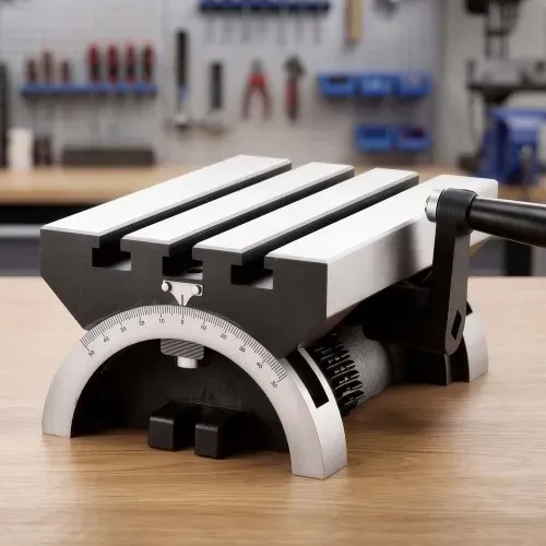 VEVOR Winkeltisch Schwenkbar 178x127 mm 0-45° Links & Rechts Verstellbar, Frästisch zur Verwendung auf Fräsmaschinen & Bohrmaschinen, Gusseisen Konstruktion, 3 T-Nuten, Skala mit 1-Grad-Schritten – Bild 7
