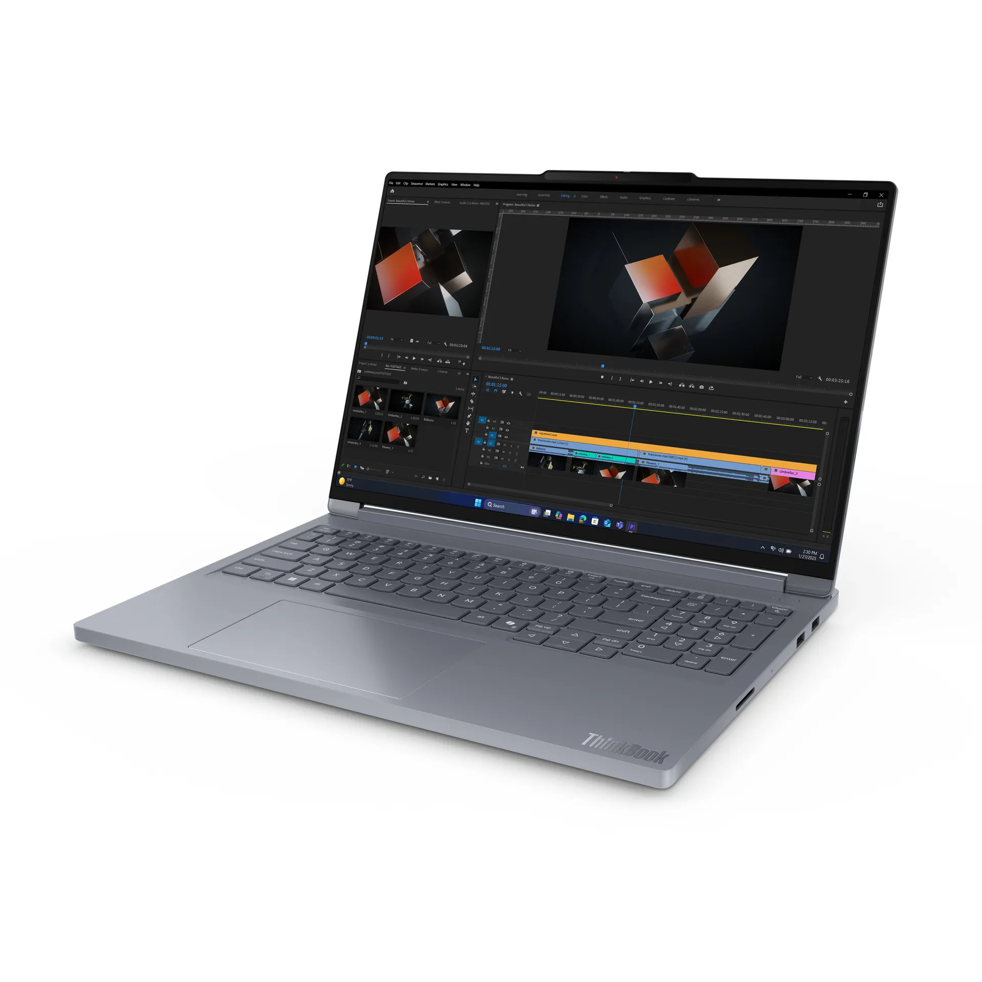Lenovo ThinkBook 16p G6 ADR AMD Ryzen™ 9 8940HX Laptop 40,6 cm (16") WQXGA 32 GB DDR5-SDRAM 1 TB SSD NVIDIA GeForce RTX 5060 Wi-Fi 7 (802.11be) Windows 11 Pro Deutsch Grau – Bild 3