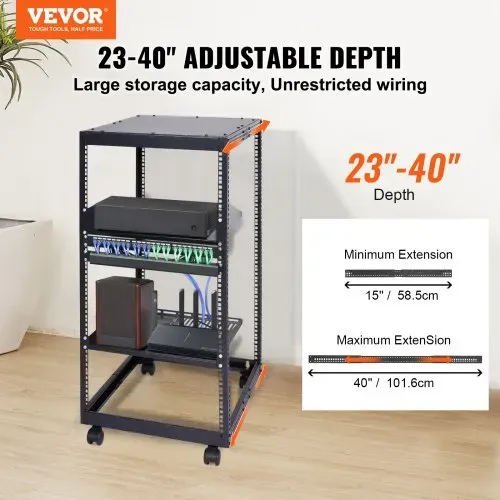 VEVOR 20U Server-Rack mit offenem Rahmen, freistehender oder wandmontierter Netzwerk-Server-Rack, 4-Pfosten-AV-Rack mit Rollen, bietet Platz für Ihre gesamte Netzwerk-IT-Ausrüstung, AV-Ausrüstung VEVOR 20U Server-Rack mit offenem Rahmen, freistehender oder wandmontierter Netzwerk-Server-Rack, 4-Pfosten-AV-Rack mit Rollen, bietet Platz für Ihre gesamte Netzwerk-IT-Ausrüstung, AV-Ausrüstung