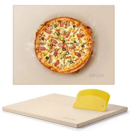 VEVOR Pizzastein Backstein 38 x 30 cm, rechteckiger Cordierit-Pizzastein, extra große Steinplatte mit Schaber, 1,5 cm dick, hitzebeständig, geeignet für Küchenofen Brotbacken Pizzabacken Grillen VEVOR Pizzastein Backstein 38 x 30 cm, rechteckiger Cordierit-Pizzastein, extra große Steinplatte mit Schaber, 1,5 cm dick, hitzebeständig, geeignet für Küchenofen Brotbacken Pizzabacken Grillen