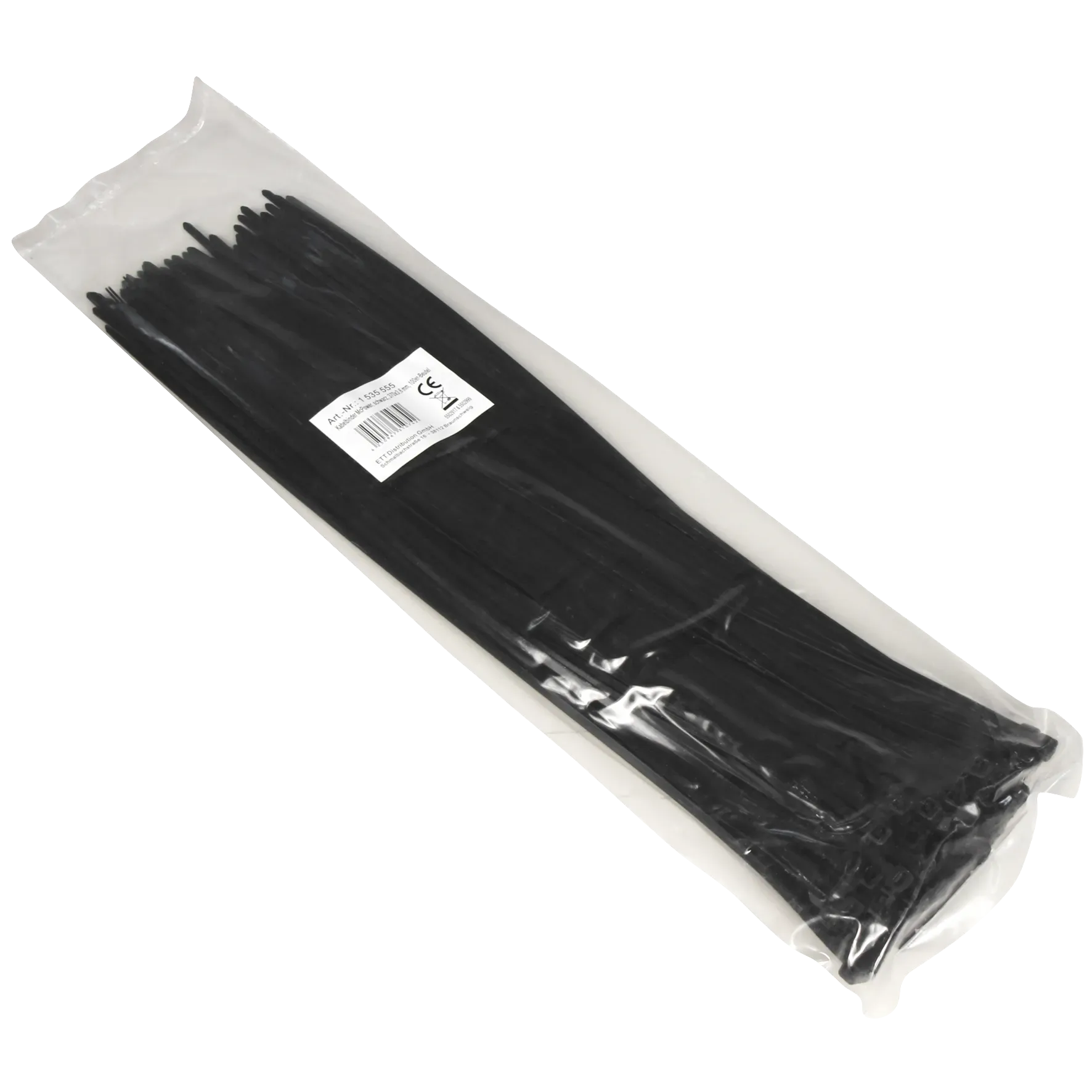 Kabelbinder McPower, schwarz, 370x3,6mm, 100er-Pack, UV beständig – Bild 2