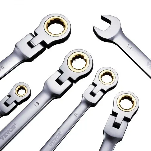 VEVOR Flexhead-Ratschenschlüsselsat 8-teiliger Ringmaulschlüsselsatz mit Rolltasche, Cr-V-Stahl flexibler Ratschenschlüsselsatz metrisch 8 mm bis 17 mm, ideal für Haushalts- und Autoreparaturen – Bild 10