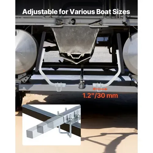 VEVOR Bootsanhängerführungen, 0-3 cm EinstellbareBreite Anhängerführung aus Hochfestem Stahl mit Dicken Stützplatten, Passend für Pontonanhänger mit Auflagen (L-Träger/Kasten/C-Profil) – Bild 2