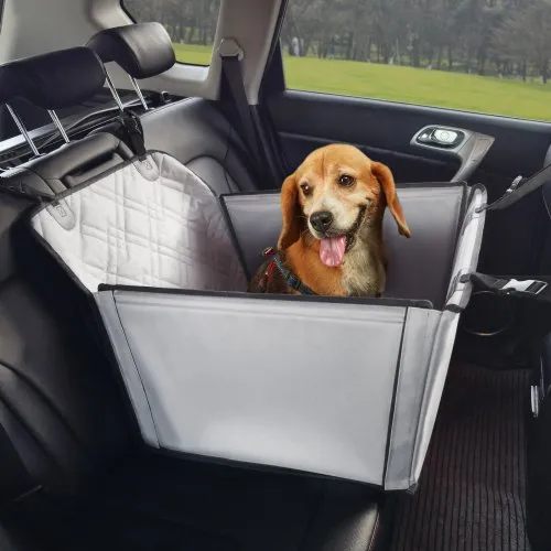 VEVOR Hundeautositz, wasserdichter Hundesitzerhöhung fürs Auto mit Stützrahmen, Haustierautositz mit ansteckbarer Sicherheitsleine, Hundeautobett für kleine, mittelgroße und große Hunde bis 18 kg, grau VEVOR Hundeautositz, wasserdichter Hundesitzerhöhung fürs Auto mit Stützrahmen, Haustierautositz mit ansteckbarer Sicherheitsleine, Hundeautobett für kleine, mittelgroße und große Hunde bis 18 kg, grau