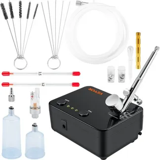 VEVOR Dual Action Airbrush Set mit Lackierpistole, 30 psi ± 15 % Luftkompressor 230 V Airbrushpistole Set für Make-up, Maniküre, Tätowierung, Malerei-Design, Kunsthandwerk, Lebensmitteldekoration VEVOR Dual Action Airbrush Set mit Lackierpistole, 30 psi ± 15 % Luftkompressor 230 V Airbrushpistole Set für Make-up, Maniküre, Tätowierung, Malerei-Design, Kunsthandwerk, Lebensmitteldekoration