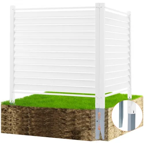 VEVOR Gartenzaun 122 x 122 cm Sichtschutzzaun PVC und verzinktes Blech-Erdspieß Windschutzzaun Metallpfähle bis 50 cm Lamellenzaun Steckzaun Sichtschutz Ideal für Outdoor-Geräte private Bereiche VEVOR Gartenzaun 122 x 122 cm Sichtschutzzaun PVC und verzinktes Blech-Erdspieß Windschutzzaun Metallpfähle bis 50 cm Lamellenzaun Steckzaun Sichtschutz Ideal für Outdoor-Geräte private Bereiche