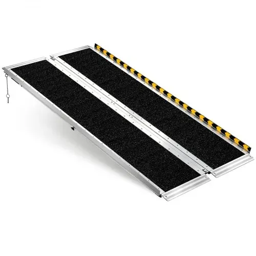 VEVOR Rollstuhlrampe Faltbar 1520x745mm, 362,9kg Belastbare Schwellenrampe mit Rutschfester Oberfläche, Tragbare Alu-Auffahrschiene, Auffahrrampe für Rollstuhl Scooter Türschwelle Bordsteine Treppen – Bild 8