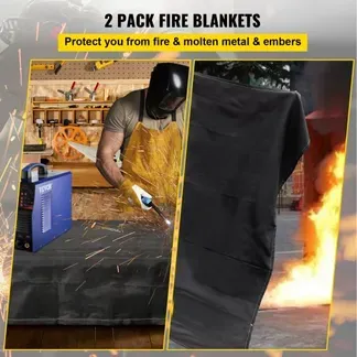 VEVOR Schweißschutzdecke, 2er-Set Schweißdecken, 1,83 x 3,05 m Feuerlöschdecke, flammhemmende Decke bis 550 °C, schwarze Schweißerschutzdecke, feuerhemmende Fiberglasdecke mit 8 Messingösen VEVOR Schweißschutzdecke, 2er-Set Schweißdecken, 1,83 x 3,05 m Feuerlöschdecke, flammhemmende Decke bis 550 °C, schwarze Schweißerschutzdecke, feuerhemmende Fiberglasdecke mit 8 Messingösen