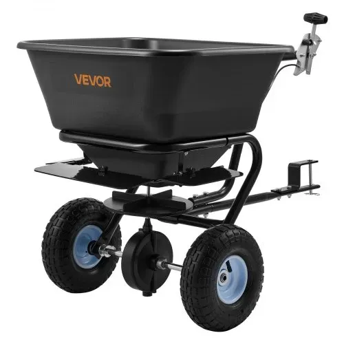 VEVOR Streuwagen 38,6 kg Fassungsvermögen, Schleuderstreuer Anhängestreuer 3 m Streubreite, Streuanhänger mit 25,4 cm Reifen, einstellbare Streumenge, Rasenstreuer für Saatgut, Dünger & Streusalz – Bild 10