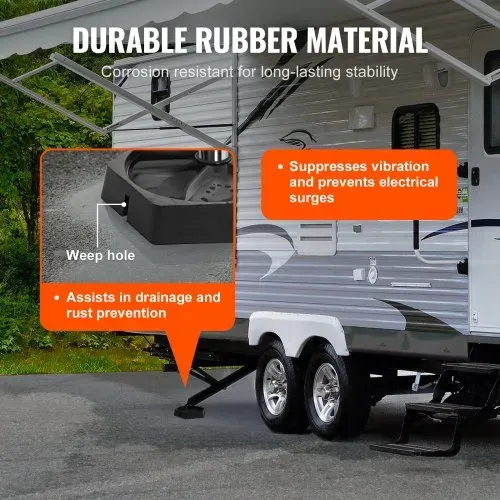 VEVOR Nivellierpads für Wohnmobile, RV Jack Pads 9 228,6 mm Runde Landefüße, Fest Angebrachte Wagenheberstabilisatoren, Gummi-Wagenheberpads, 2268 kg Kapazität pro Wohnmobil-Wagenheberpad – Bild 3