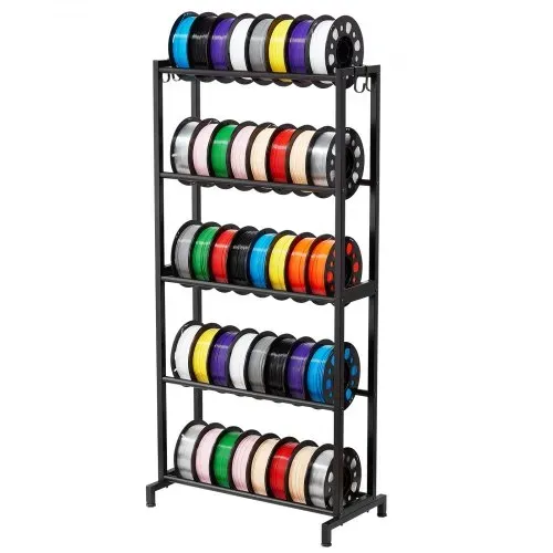 VEVOR Filament Lagerregal für 3D-Drucker, 5 Ebenen, Filamentspulenhalter, 635 x 320 x 1300 mm Tragkraft 45,3 kg pro Ebene, 3D-Druckerzubehör Organizer für 3D-Druckstudio, Werkstatt, Schwarz – Bild 9