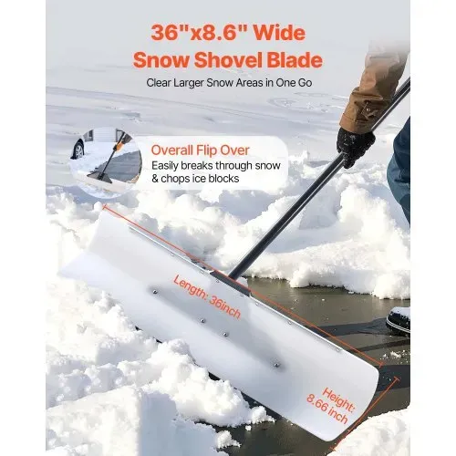 VEVOR Schneeschaufel, 915x1250mm Schneeräumer mit ergonomischem Griff, HDPE-Schaufelblatt, Schneeräumwerkzeug, tragbarer Schneeschieber zum Reinigen von Einfahrten, Treppen und Gehwegen VEVOR Schneeschaufel, 915x1250mm Schneeräumer mit ergonomischem Griff, HDPE-Schaufelblatt, Schneeräumwerkzeug, tragbarer Schneeschieber zum Reinigen von Einfahrten, Treppen und Gehwegen