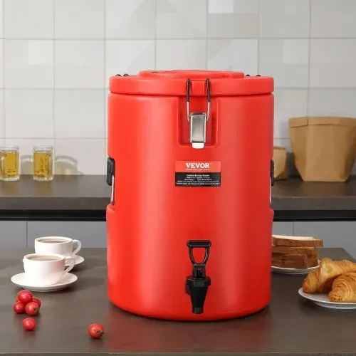 VEVOR Heiß- und Kaltgetränkespender Getränkespender 6 L, Edelstahl Heiß- und Kaltwasserbrunnen Großer Getränkespender mit Zapfen für Kaffee, Kalte Milch, Wasser, Saft usw. Isolierkanne Rund – Bild 7
