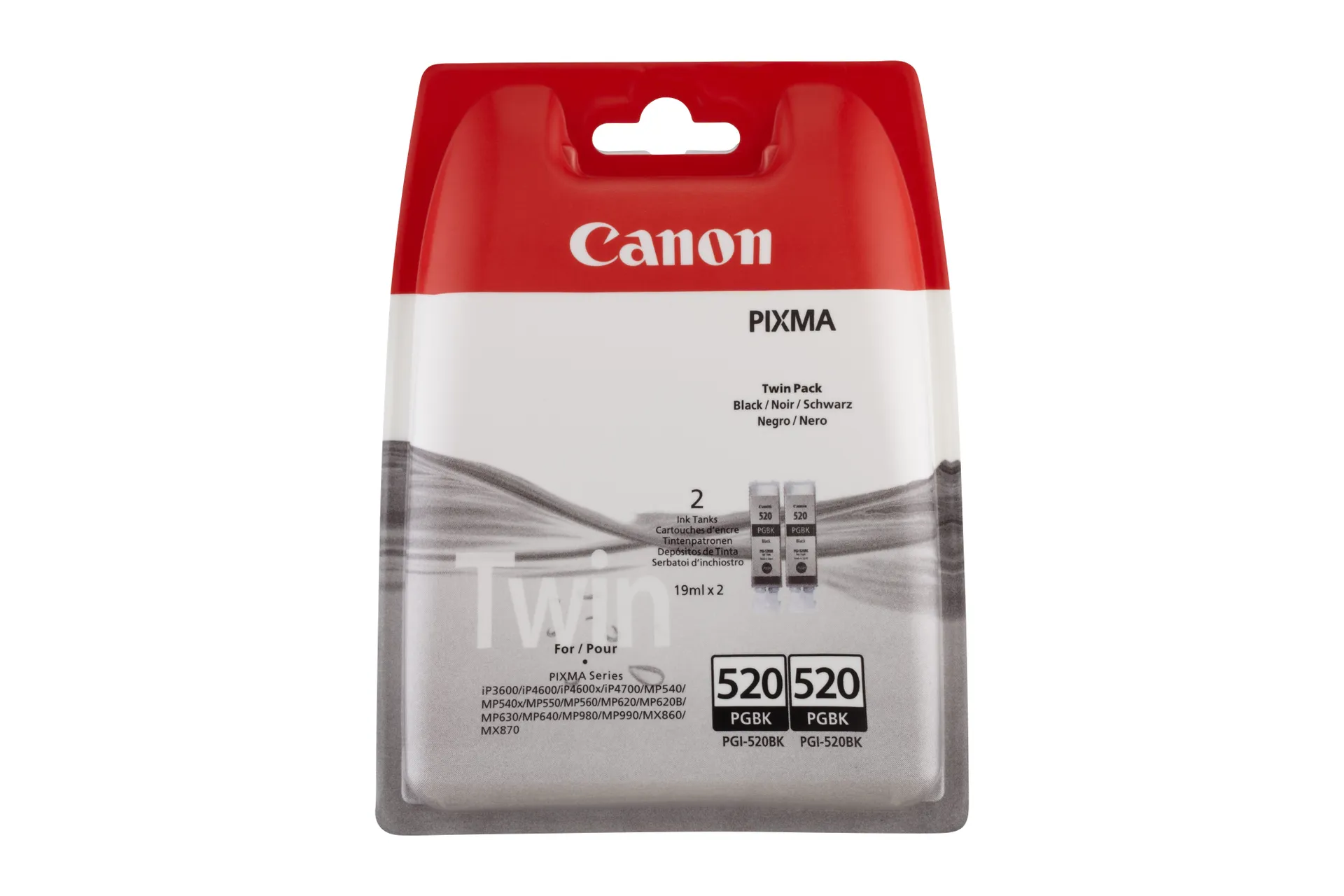 Canon PGI-520BK Tinte Schwarz (Doppelpack) Canon PGI-520BK Tinte Schwarz (Doppelpack)