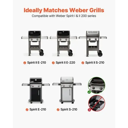 VEVOR 3 Flavorizer Bars Aromaschienen Flammenverteiler (porzellanemaillierter Stahl) für Grills (Weber Spirit I II 200 Serie), einschließlich Spirit ll E-210, ll E-220, ll S-210, E-210, S-210 – Bild 2