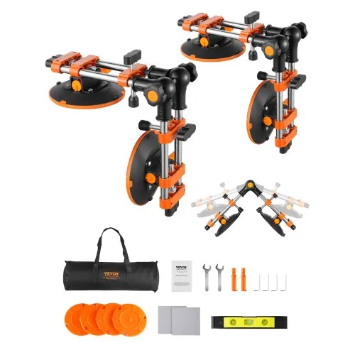 VEVOR Nahtsetzer, 2er-Pack Granit-Nahtverbinder mit 152 mm Vakuum-Saugnäpfen, Steinsetzer zum Verbinden & Nivellieren von Fugen, 90°-120° verstellbar, Ideal für Fliesen- & Marmorplatten VEVOR Nahtsetzer, 2er-Pack Granit-Nahtverbinder mit 152 mm Vakuum-Saugnäpfen, Steinsetzer zum Verbinden & Nivellieren von Fugen, 90°-120° verstellbar, Ideal für Fliesen- & Marmorplatten