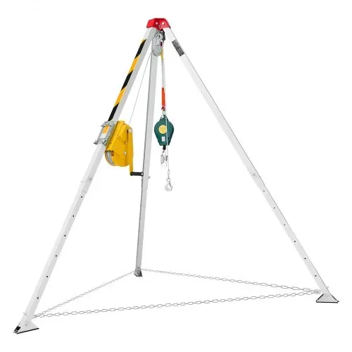 VEVOR Dreibein-Set für beengte Räume, Rettungsdreibein mit Hebevorrichtung, 1179 kg Winde, Rettungssystem, 30 m Kabel, Rettungsstativ mit Absturzsicherung, 1,6–2,45 m Arbeitshöhe – Bild 10