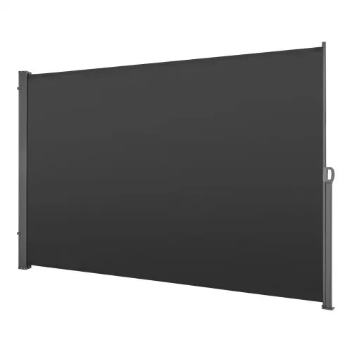 VEVOR Seitenmarkise Ausziehbar 180x300 cm, Seitenrollo aus 180 g/m² Polyestergewebe, Wandmarkise, Windschutz, Sonnenschutz, Sichtschutz, Raumteiler für Garten, Balkon, Pool, Terrasse, Grau – Bild 8