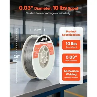 VEVOR Fülldraht 0,8 mm, MIG Schweißdraht E71T-11, 4,5 kg Gaslose Drahtrolle für Baustahl mit Geringer Spritzerbildung für Alle Schweißpositionen, Selbstschützend für den Außeneinsatz, 1 Stk. VEVOR Fülldraht 0,8 mm, MIG Schweißdraht E71T-11, 4,5 kg Gaslose Drahtrolle für Baustahl mit Geringer Spritzerbildung für Alle Schweißpositionen, Selbstschützend für den Außeneinsatz, 1 Stk.