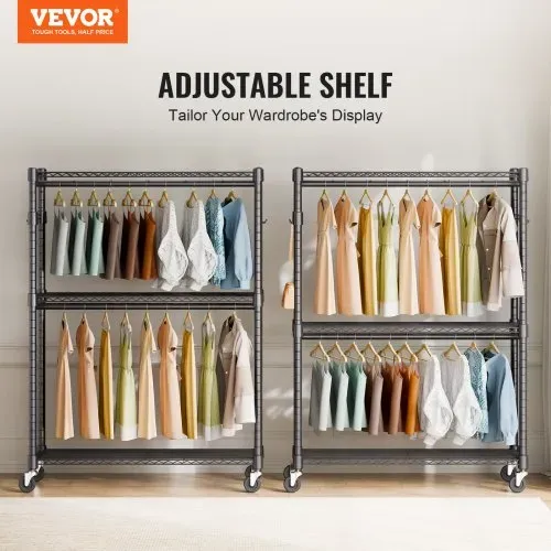 VEVOR 3-lagiger Rollbarer Kleiderständer Garderobenständer Kleiderstangen, 204 cm Höhe Stahl Kleiderständer 182 kg Belastbar, Strapazierfähig Ständer für Schlafzimmer, Wäscheraum, Ankleidezimmer usw. VEVOR 3-lagiger Rollbarer Kleiderständer Garderobenständer Kleiderstangen, 204 cm Höhe Stahl Kleiderständer 182 kg Belastbar, Strapazierfähig Ständer für Schlafzimmer, Wäscheraum, Ankleidezimmer usw.