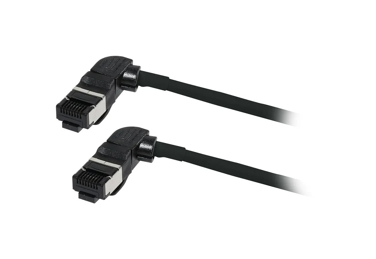 Patchkabel RJ45, CAT6A 500Mhz, 0.15m, schwarz, S/FTP, slimline rund d=4,5mm, TPE/LSZH(Superflex), AWG28, mit CAT7 Rohk., drehbarer Stecker, Synergy21 – Bild 2