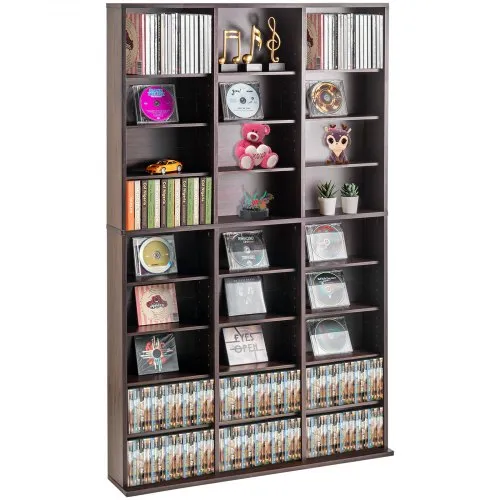 VEVOR Medienaufbewahrungsschrank, 9-lagiges DVD-Regal für bis zu 756 CDs, verstellbare CD-Regale mit 27 Fächern, schützt und organisiert Musik-, Film-, Videospiel- oder Erinnerungssammlungen, Espresso VEVOR Medienaufbewahrungsschrank, 9-lagiges DVD-Regal für bis zu 756 CDs, verstellbare CD-Regale mit 27 Fächern, schützt und organisiert Musik-, Film-, Videospiel- oder Erinnerungssammlungen, Espresso