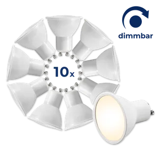 LED-Strahler McShine “MS-60-10dimm“ 6W, 510lm, warmweiß, dimmbar, 10er-Pack LED-Strahler McShine “MS-60-10dimm“ 6W, 510lm, warmweiß, dimmbar, 10er-Pack