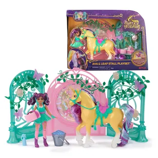 Unicorn Academy – Ava und Einhorn Leaf Stall Spielset mit Farbwechseleffekt und ca. 12 cm großen Originalfiguren zur beliebten Netflix Serie, mit 15 Accessoires Unicorn Academy – Ava und Einhorn Leaf Stall Spielset mit Farbwechseleffekt und ca. 12 cm großen Originalfiguren zur beliebten Netflix Serie, mit 15 Accessoires