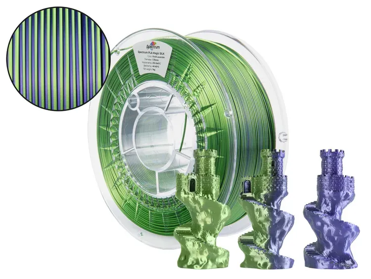 Filament Spectrum · PLA Magic SILK · VIVID LAVENDER · 1.75mm · 1kg Filament Spectrum · PLA Magic SILK · VIVID LAVENDER · 1.75mm · 1kg