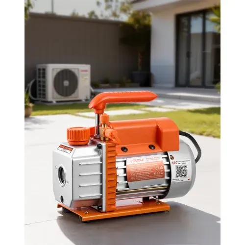 VEVOR Vakuumpumpe, 3,5 CFM 99 L/min, 1-stufig, 180 W geeignet für R134a-, R22- und R410a-Systeme, 4-poliger Motor, für die Wartung von Kfz-Klimaanlagen & die Entgasung von Harzen, inkl. Öl. – Bild 2