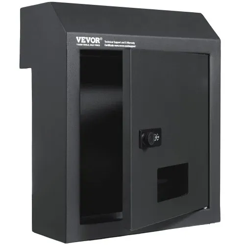 VEVOR Einbau-Türbriefkasten, 305 x 155 x 360 mm, Briefkasten für die Türdurchführung, 43 mm, robuster Stahl, Zahlencode-Schloss für Briefe, Schlüssel, Zuhause, Büro, Dunkelgrau – Bild 9