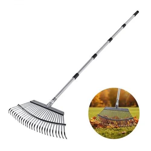 VEVOR Laubrechen, 25 Zinken, Gartenrechen für Rasen mit 465 mm breitem Kopf & 92–180 cm verstellbarer Stange, Fächerbesen zum Entfernen kleiner Blätter für Gartenarbeit, Camping, Hof, Gras VEVOR Laubrechen, 25 Zinken, Gartenrechen für Rasen mit 465 mm breitem Kopf & 92–180 cm verstellbarer Stange, Fächerbesen zum Entfernen kleiner Blätter für Gartenarbeit, Camping, Hof, Gras